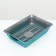 Deep toilet with a mesh of 36 x 25 x 9 cm, gray/turquoise