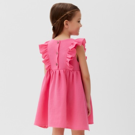 Baby dress with ruffles KAFTAN "Muslin", r.30 (98-104 cm), bright pink-8