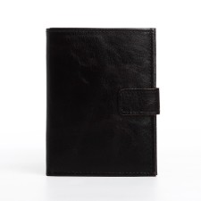 Male purse on the button, 3 in 1, for autocrains, for passport, for bills, black color