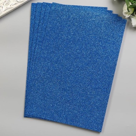 Foamiran "Dark blue shine" 2 mm format A4 (set of 5 sheets)-2
