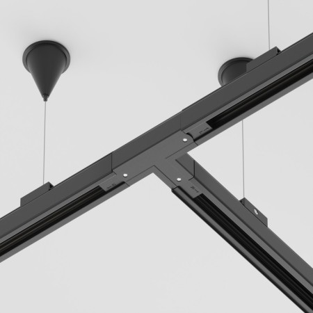 The T-shaped connector for the Technical Tract-31b-R, right-line, 16.6x9.9x3.2 cm, black color is black-2