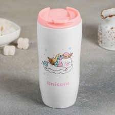 Ceramic “Unicorn” glass, 480 ml, 7 × 16.5 cm, MIX drawing