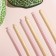 Set of candles in the cake, 6 pieces "Happy", 17 cm, gold with pink