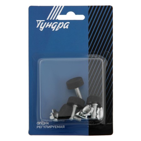 Support adjustable tundra, d = 20 mm. M6x27 mm. Black color 4 pcs.-4