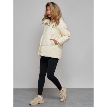 Winter jacket, size 42, beige color-2