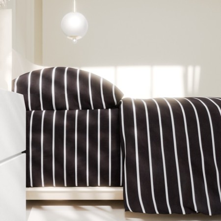 Bedding Ethel Duet Black Stripes 143x215 cm-2pcs, 220x240 cm, 70x70cm-2pcs, 100% cotton, trunks-1