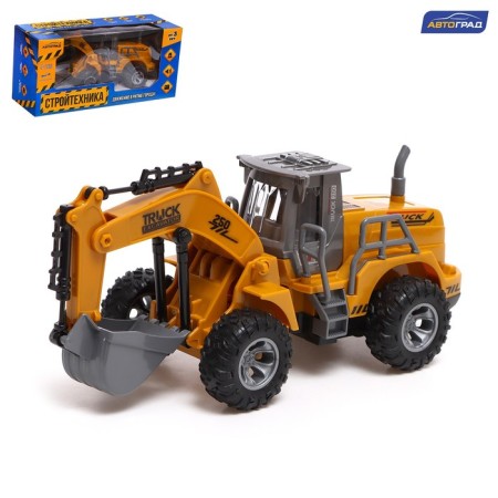 Excavator inertial "Stroykhnika", lighting effects, mobile parts, yellow color