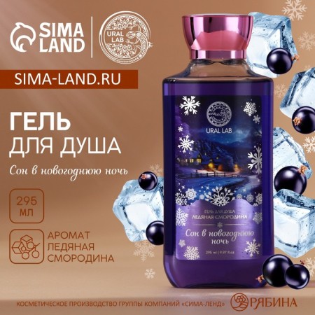 Shower gel “Sleep on New Year's Eve”, 295 ml, aroma of currants, Ural lab