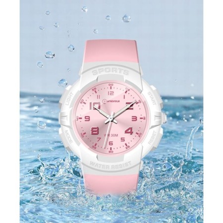 Watch of nursery, d-4.5 cm, silicone strap, 3 atm, pink-2