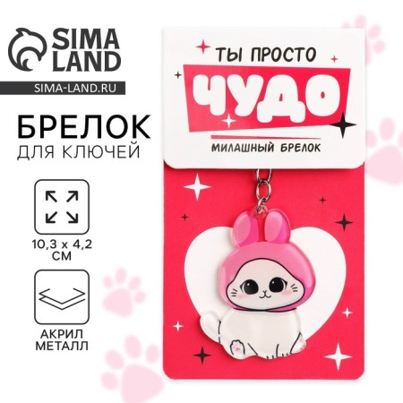 Acrylic key -keychain "You are just a miracle", 10.3 x 4.2 cm