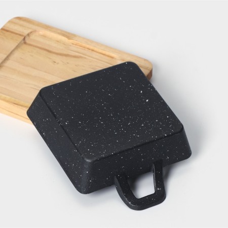 Cast iron pan “Night”, 18.5 × 12.5 × 5.2 cm, on a wooden stand-4