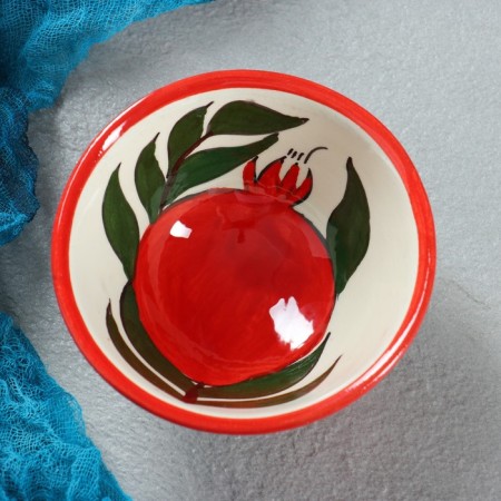 Set of Tea Rishtan Ceramics "Pomegranate", 9 objects (teapot-0.8l, Pialy-0.5/0.3l)-5