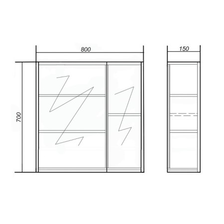 Jersey 80 Cabinet-mirror cabinet 15 cm x 80 cm x 70 cm-1