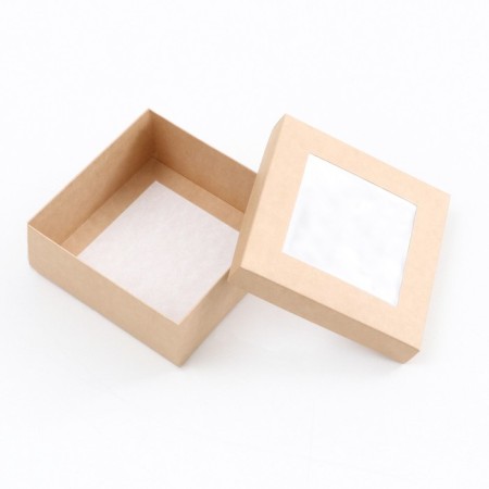 The box is folding, the lid is, with the window, craft, 12 x 12 x 5 cm-2