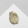 Brooch "Kame" frame, white color in gold