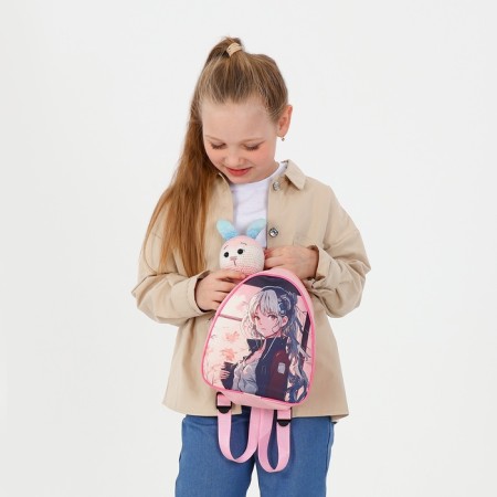 Children's backpack on the zipper "chosen", the color is pink-8