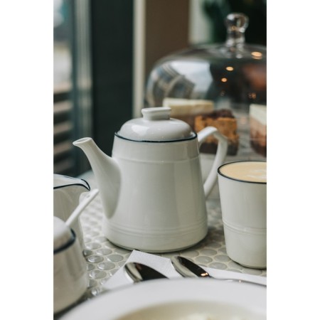 The porcelain teapot Magistro "sea breeze", 850 ml, white color-8