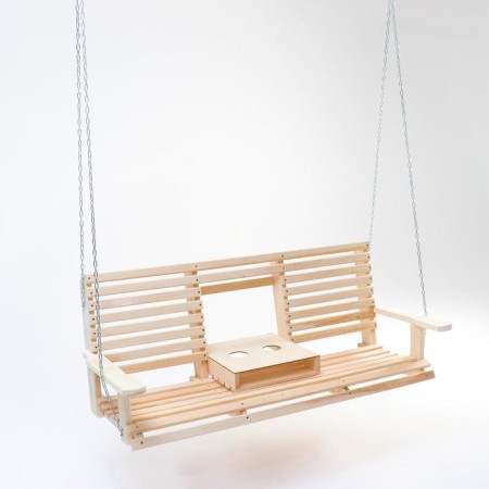 Benching bench double with a sliding armrest suspended-1