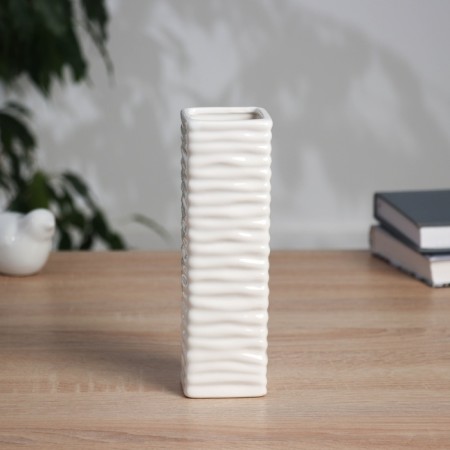 VAZ Coramics Table "Thiago" waves, 18x5.5 cm, white