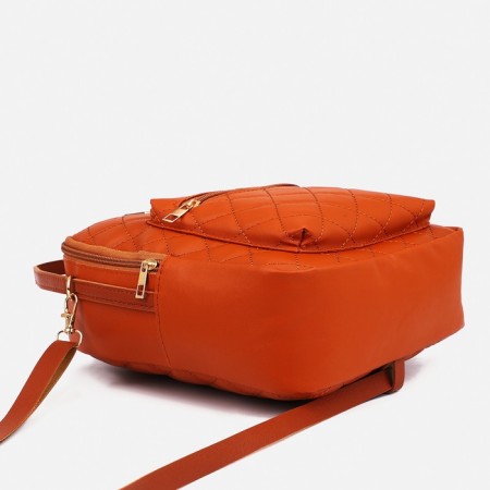 Ryukzak-Mini made of artificial leather with zipper, 1 pocket, redhead color-2