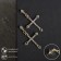 Earrings with rhinestones “crosses” inserts, white color in gold