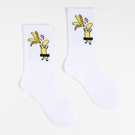 Socks "banana without peel", white color, size 36-40-1