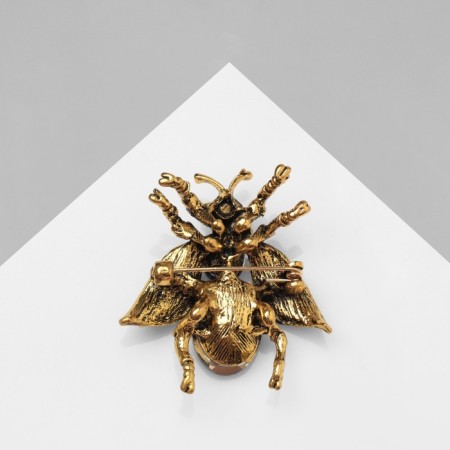 Brooch "Fly" is large, the color is dark blue in black gold-2