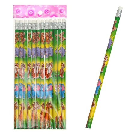 Black pencil with an eraser "Zoo", hardness of NV