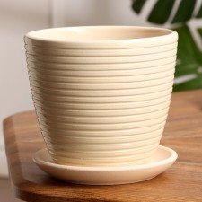 Pot Flower spiral beige Crocus No. 2, 1.4 l, D - 14.9 cm