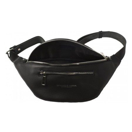 Waist bag, 2 lightning departments, adjustable belt, black color-2