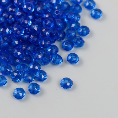 Beads for creativity plastic "Crystal with faces of blue" set of 20 g 0.4x0.6x0.6 cm
