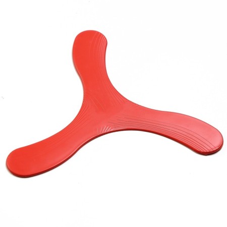 Three -lobed boomerang, 23 x 23 cm, plastic, red-1