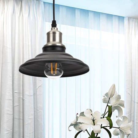 Lamp PL4 BK/BN Metal E27 60W H-pLAFON 13 cm, suspension 80 cm, black