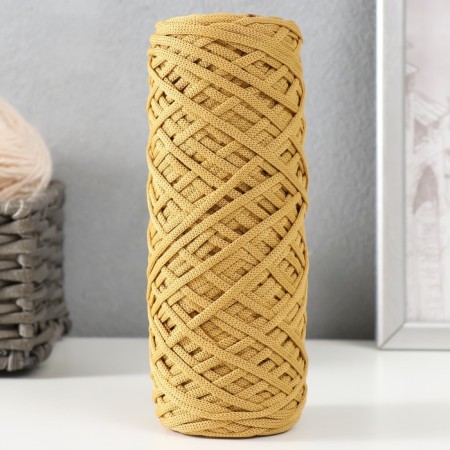 Knitting cord 100% polyester, width 3 mm 100m (gold)