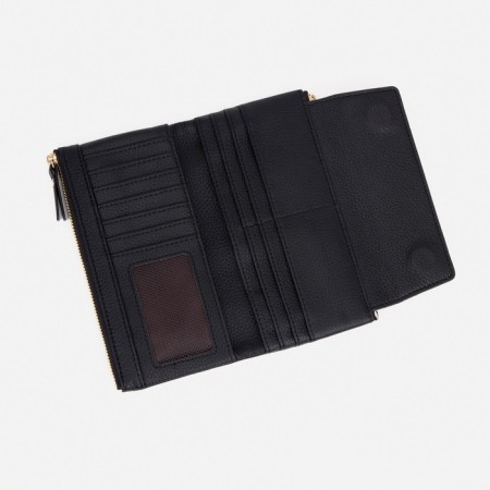 Women's wallet on magnets, black color-2