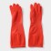 Gloves of household latex shares, size S, long cuffs, red color
