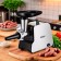 KitFort KT-2117, 300 W meat grinder, 1.2 kg/min, 3 nozzles, reverse, white and black