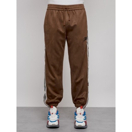 Joggers are sports male, size 50, brown color-5