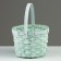 Wicker basket, d17 x 12 x 22 cm, green, bamboo