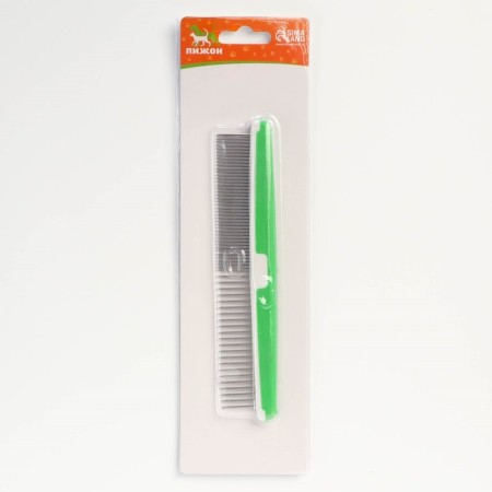 Comb for wool with a plastic handle, 17 x 3.5 cm, green-3