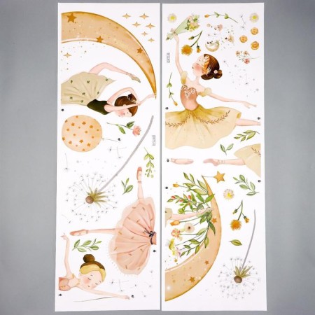 Sticker Plastic Interior color "Ballerin and dandelions" 30x90 cm set 2 sheets-1