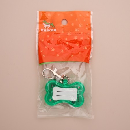 Bone-handler bean with a sticker for a note of 3 glow modes, green-6