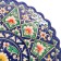 Plate of the Rishtan ceramics "Flowers", blue, embossed, 25 cm