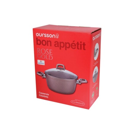 Pan with a lid of Oursson, pink gold 4.2l-7