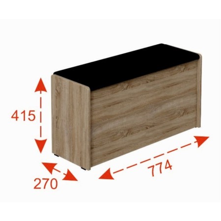 Puff "Chicago" Type 2, 774 x 270 x 415, sonoma oak / brown-2