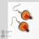 Earrings plastic "bulbs" with heart, color brown-red