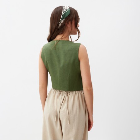 Women's vest MIST LINEN, p. 42, green-3