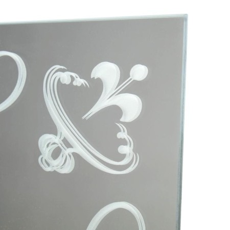 Mirror, wall -mounted, with sandblasting graphics, with a shelf, 52 × 70 cm-4