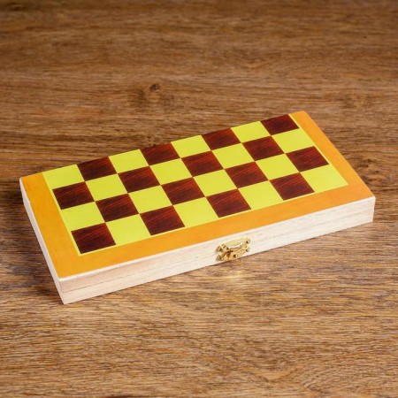 Desktop chess, 24 x 24 cm, woodboard, plastic figures-3