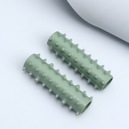 Massage with spikes, universal, 2 parts, 9.5 × 3 cm, green color-1